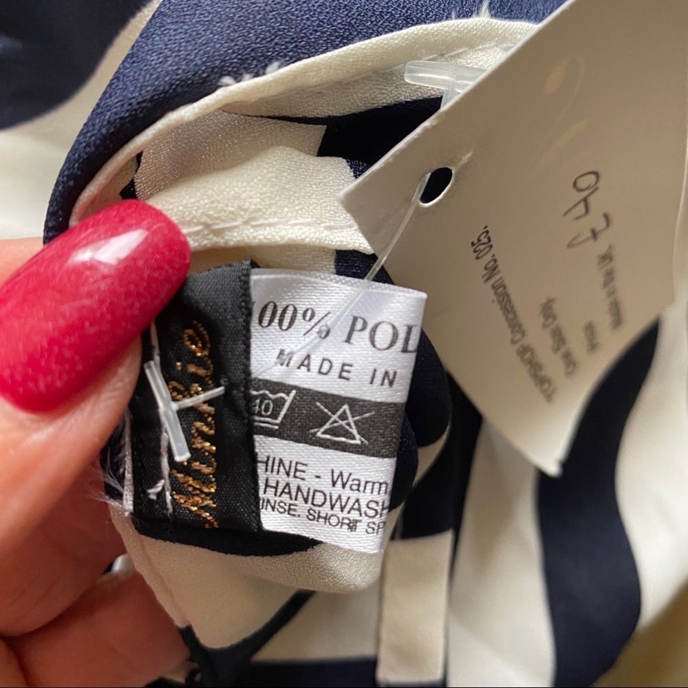 NWT Minkie Y2K blue white strips open back tunic OS - Picture 12 of 12